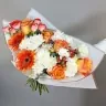 Букет с эустомой, герберами и розами