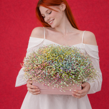 Композиция из цветной гипсофилы