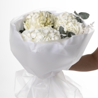 Букет из 3 гортензией с зеленью