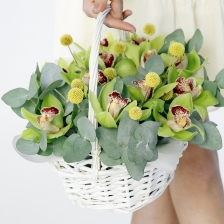 Корзина с орхидеями