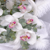 Корзина с белой орхидеей