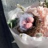 Букет с гортензией, вербой и декором