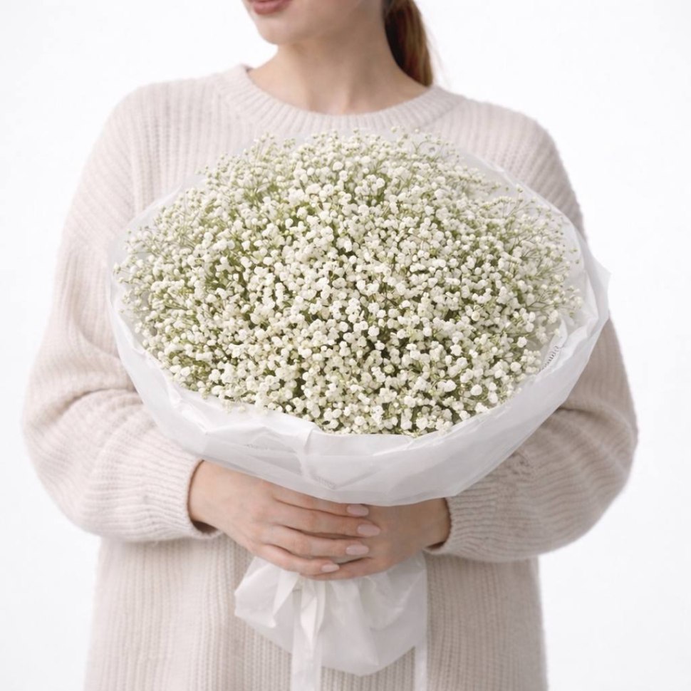 Букет из 15 белых гипсофил