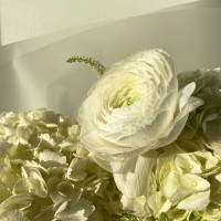 Букет из гортензий, ранункулюсов и астильбы