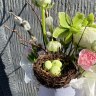 Коробочка с ранункулюсом, хелеборусом и вербой