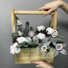 Ящик с нобилисом, декором и хлопком