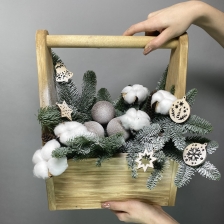 Ящик с нобилисом, декором и хлопком