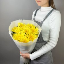Букет из 9 желтых хризантем