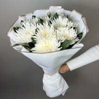 Букет из 9 белых хризантем