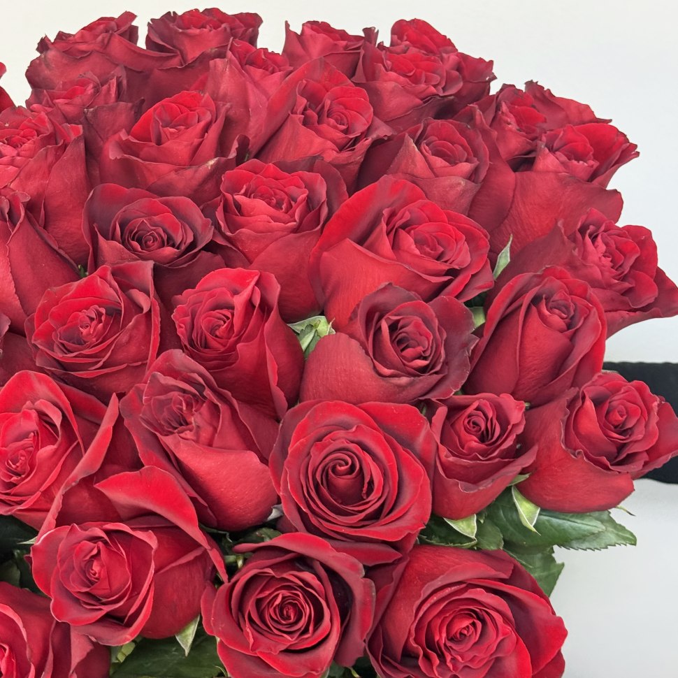 Букет из 51 красной розы 80 см по акции